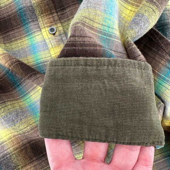 Prana Mens Morrison Yellow Plaid Button Front Long Sleeve Outdoor Medium Shirt - Picture 6 of 8